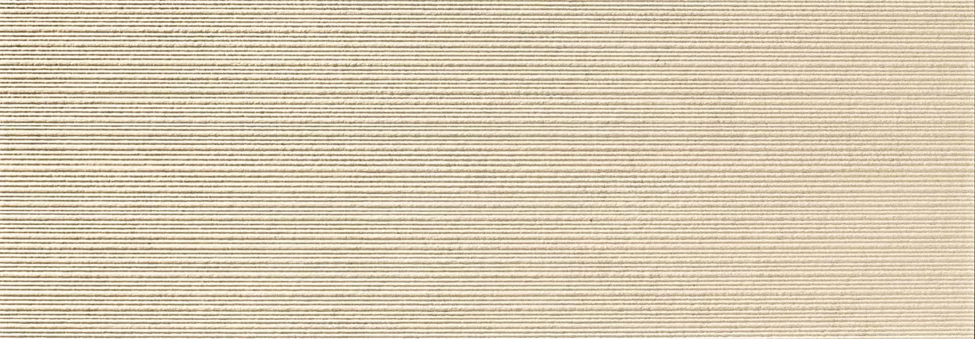Close-up of beige fabric with fine horizontal ribbed texture.