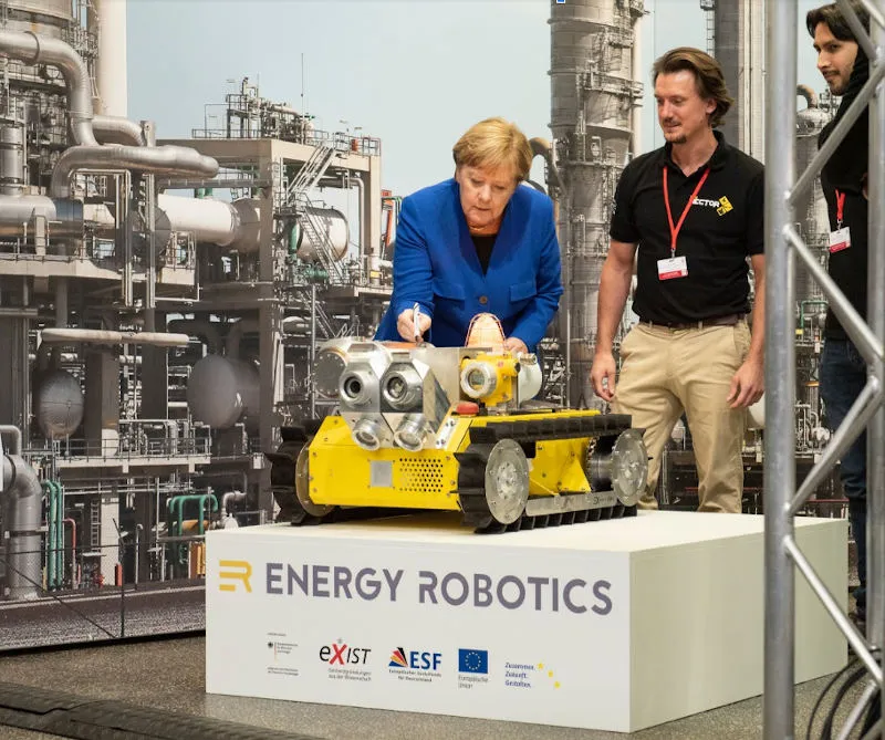Chancellor Merkel Visits Energy Robotics
