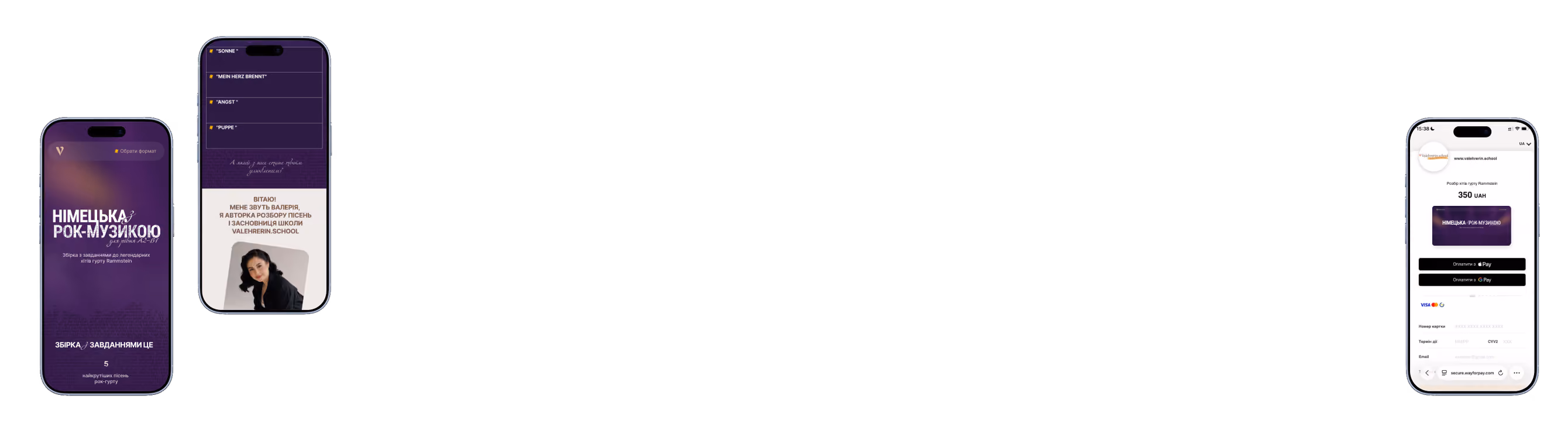 Responsive design of the final website version on different screen sizes