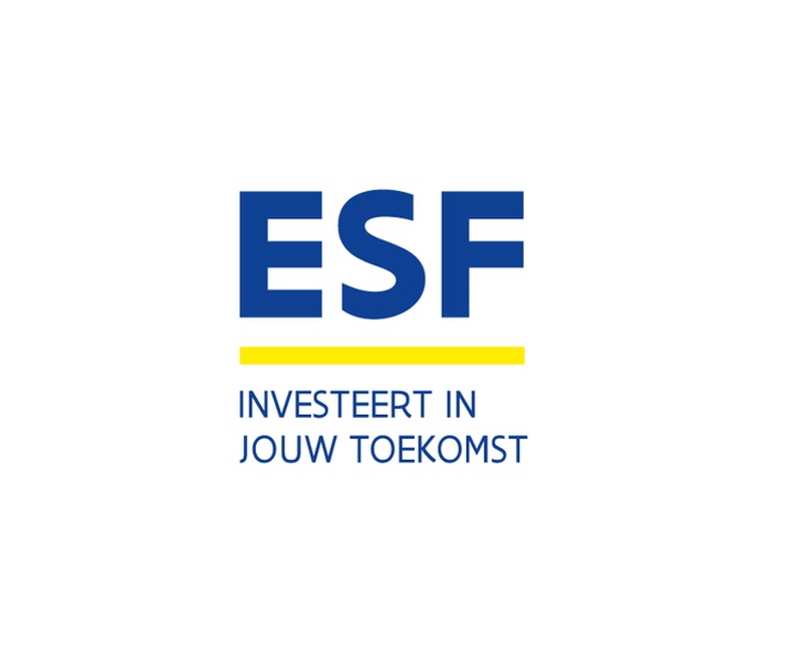 Logo van het ESF met de slogan Investeert in jouw toekomst