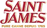 Logo Saint James avec le texte Pure Canne Depuis 1763 en rouge et or.