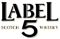 Étiquette avec le texte 'LABEL 5 SCOTCH WHISKY' en style élégant.