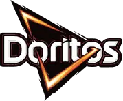 Logo Doritos avec un triangle orange stylisé autour des lettres.