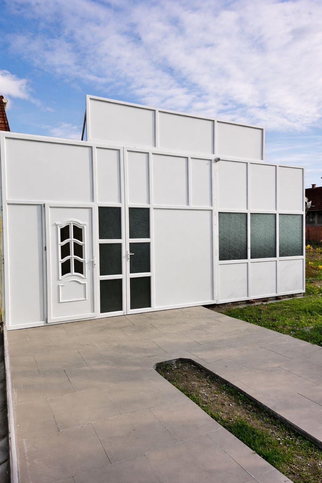 Dvokrilna garažna PVC vrata, 4,5m x 3,5m 