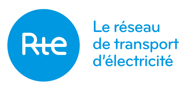 Rte logo with text Le réseau de transport d'électricité in blue.