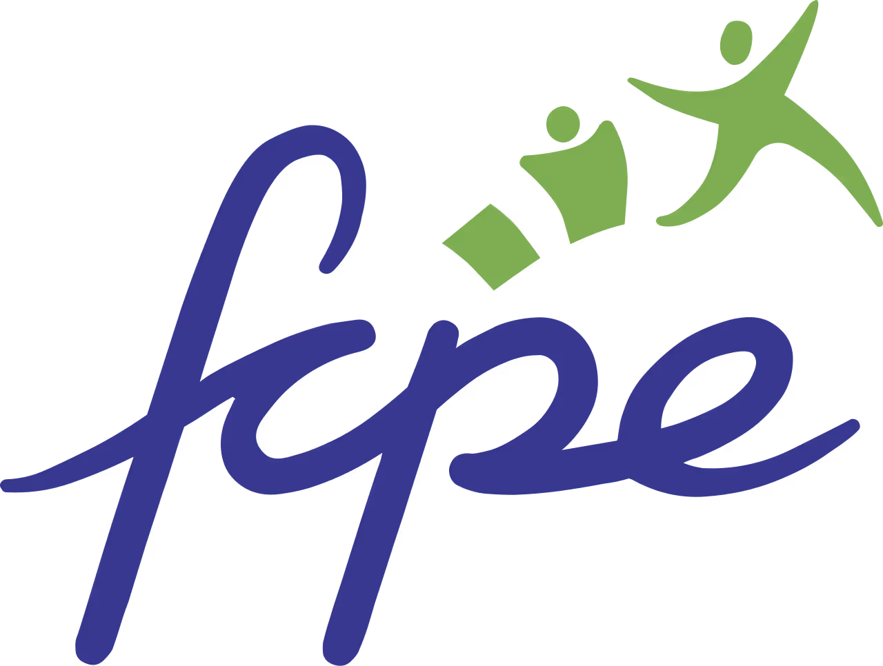 Hope logo with blue cursive text and three green abstract human figures in ascending size above the letters.
