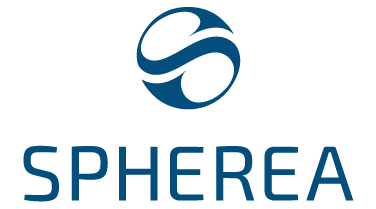 Spherea company logo featuring a stylized blue circular icon above the text 'SPHEREA'.