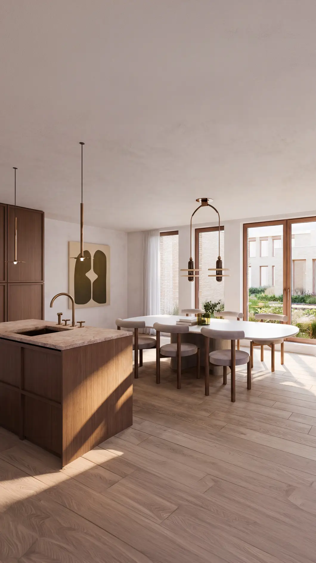 Interieur van het Gouwy woonproject in Sint-Martens-Latem.