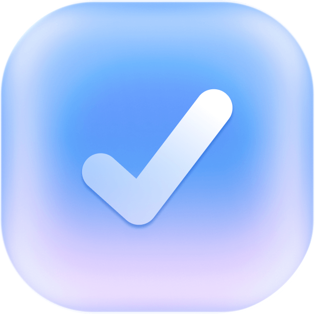 Confirmation icon with a checkmark.