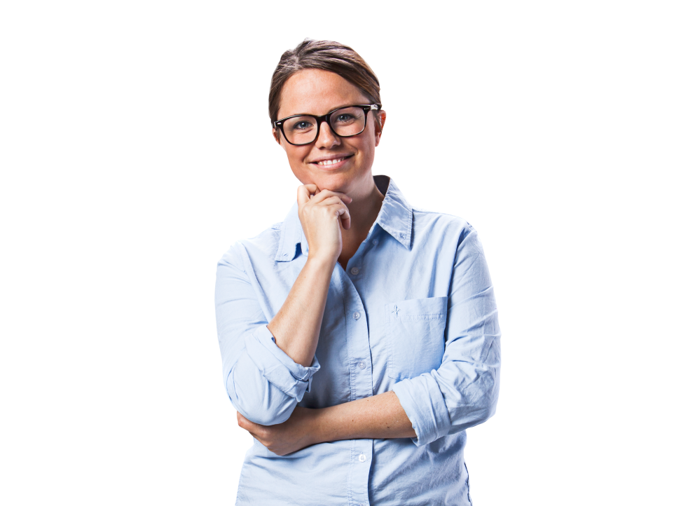Blonde woman smiling professional 