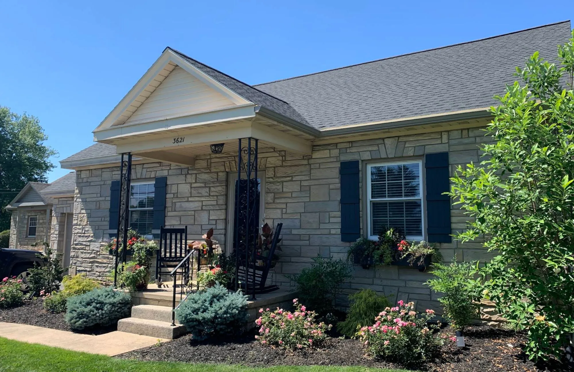 New shingle roof installed on home with Scenic View Roofing