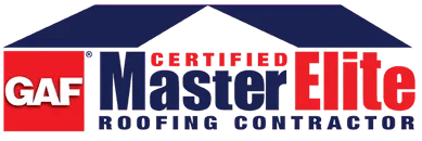 GAF Certified Master Elite Roofing Contractor logo.