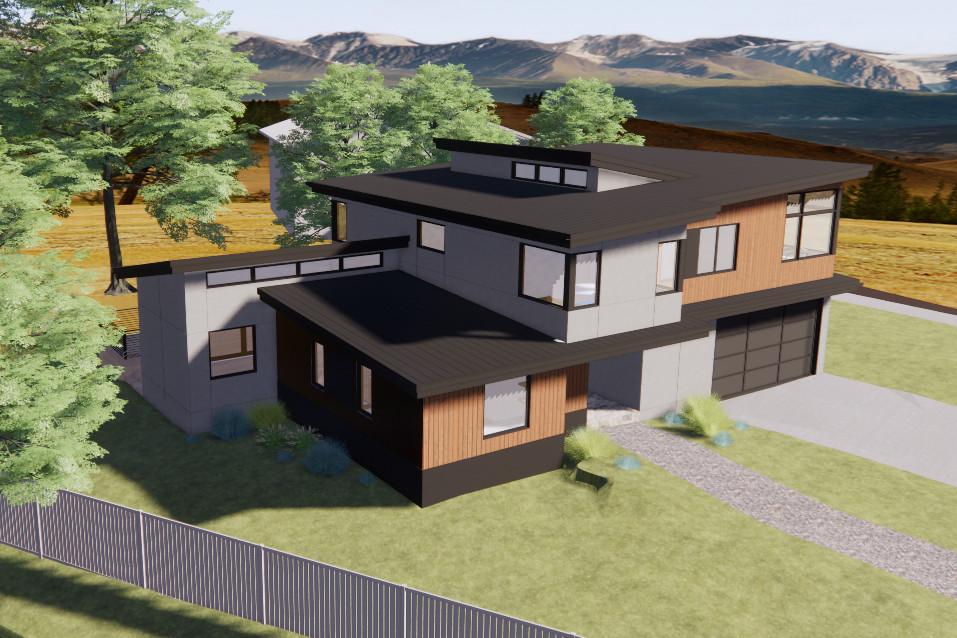 Renderings of a custom modular home in Boulder, Colorado