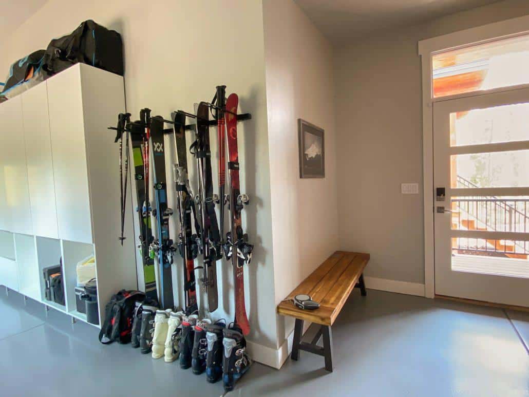 sport storage in a custom prefab home in Colorado by SmartPads
