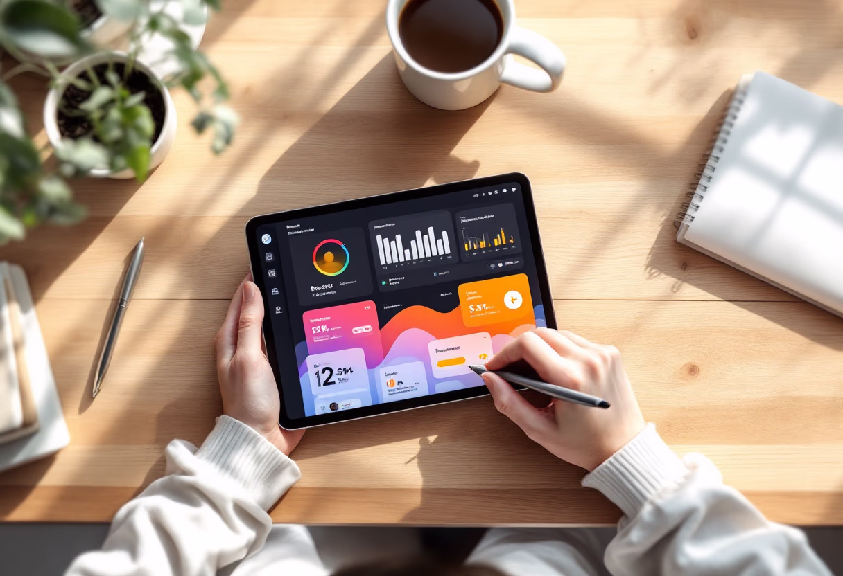 [interface] image of a dashboard interface (for a productivity tools business)
