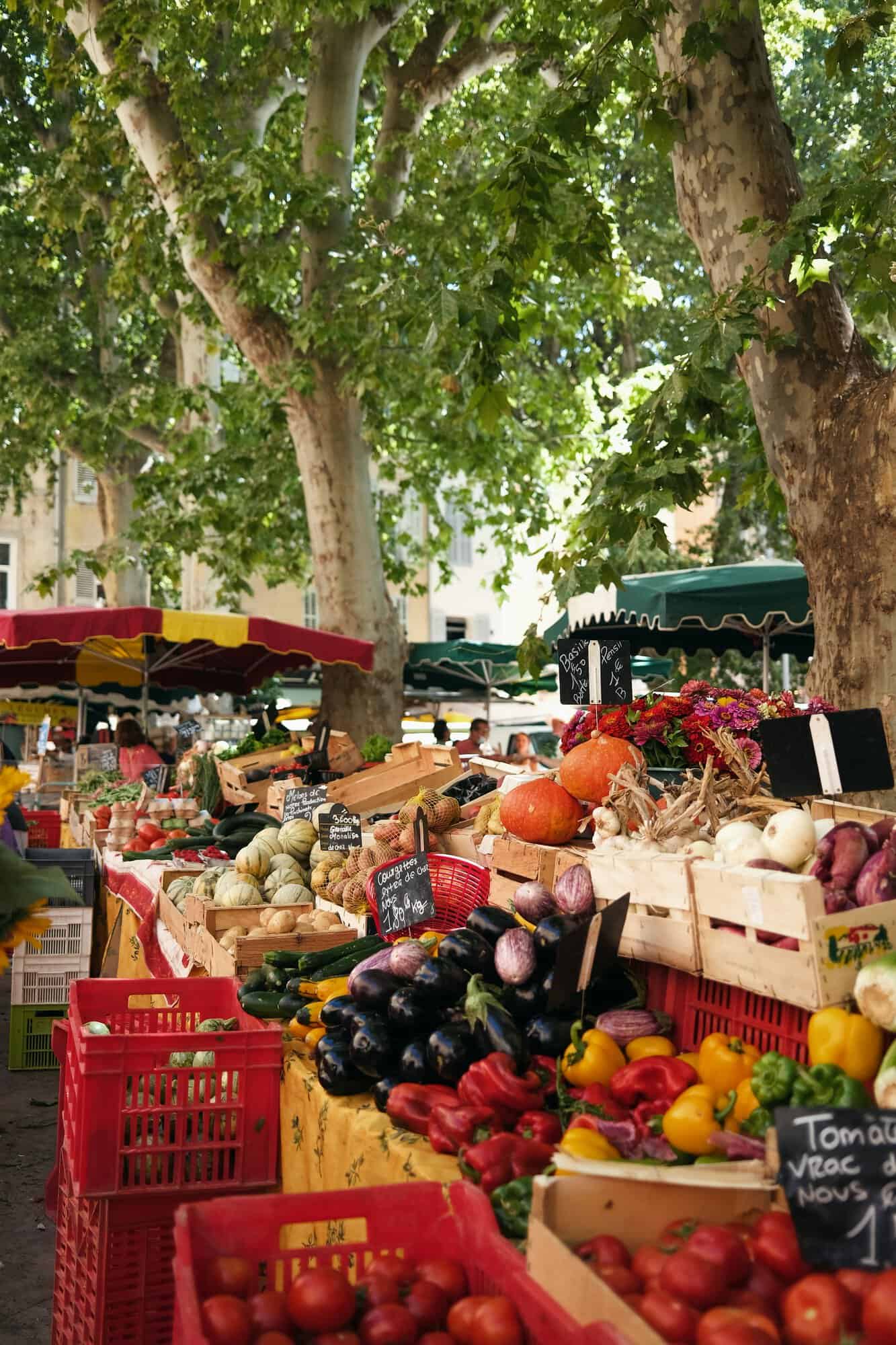 fruit and vegetable stand in european streets
