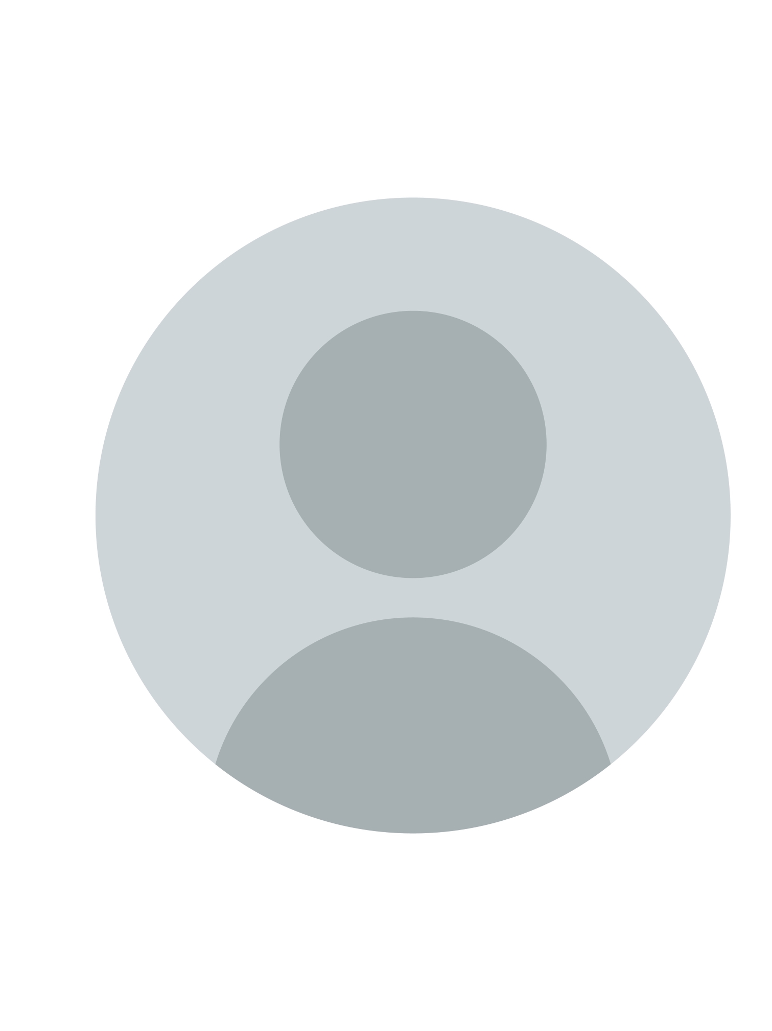 Generic gray user avatar icon with a circular head and shoulders silhouette on a light gray circular background.