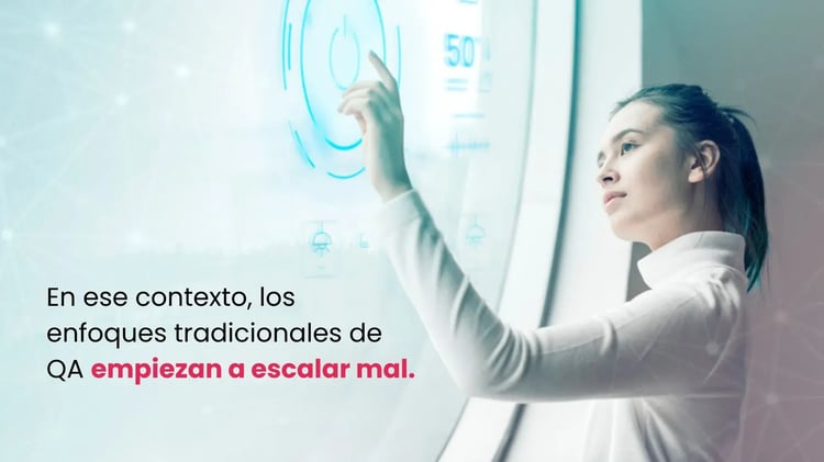 Diagrama de implementación de QA con inteligencia artificial en equipos de testing