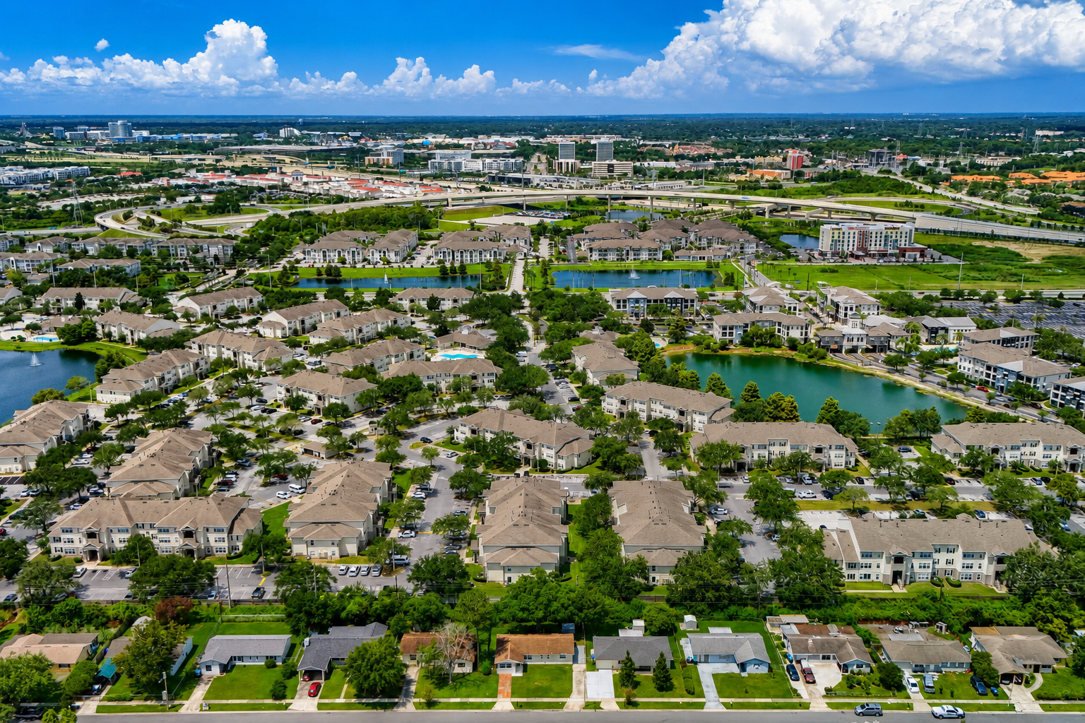 Aerial view of exterior and surrounding area