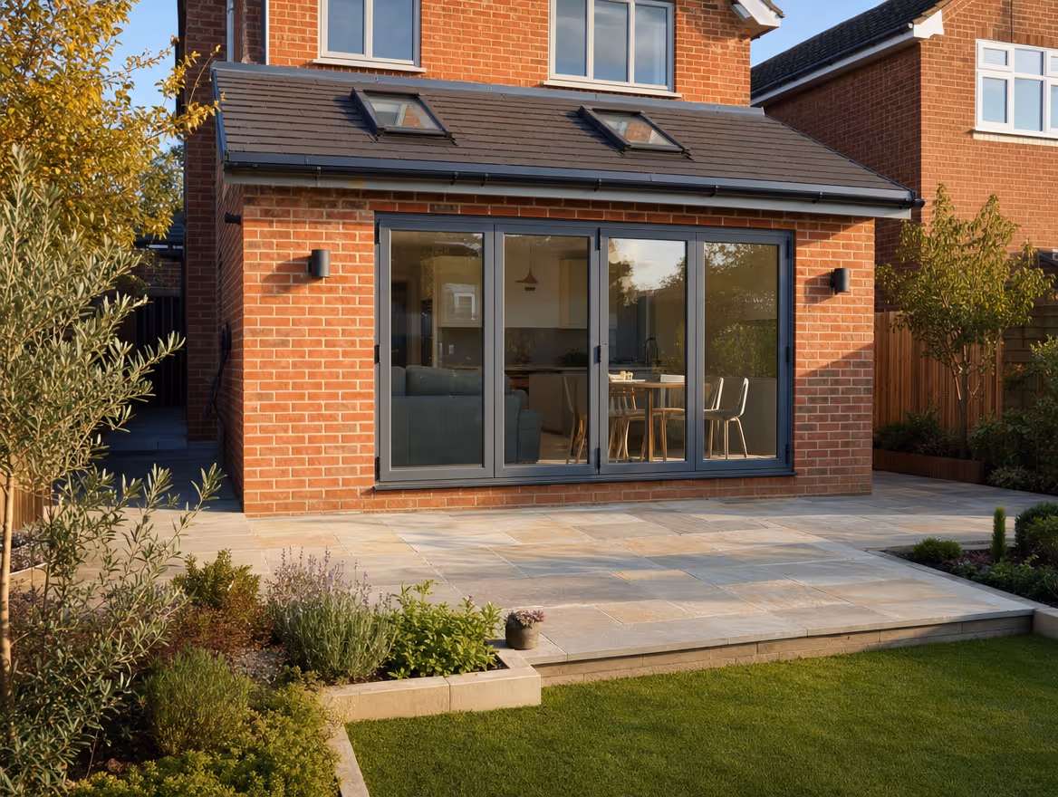 Completed brickwork and blockwork on a Fowler Construction build