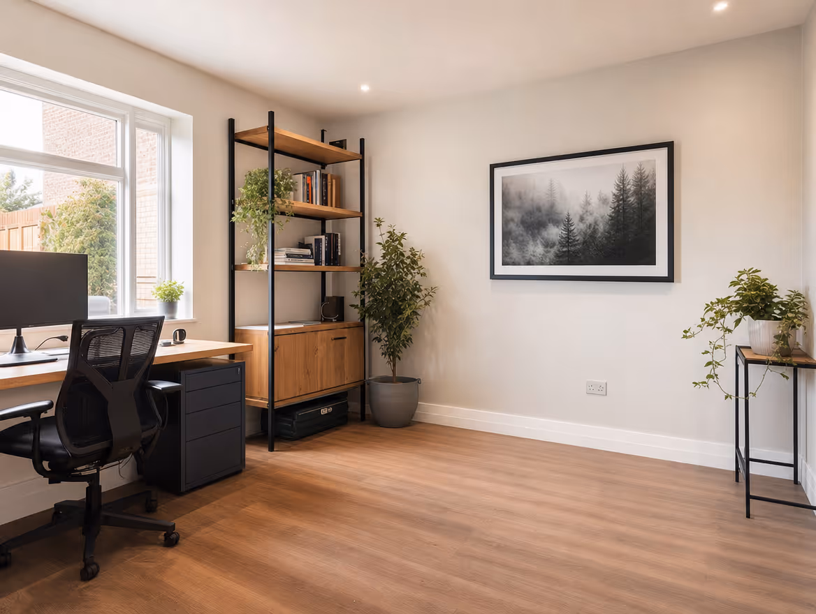 Completed garage conversion into a habitable room