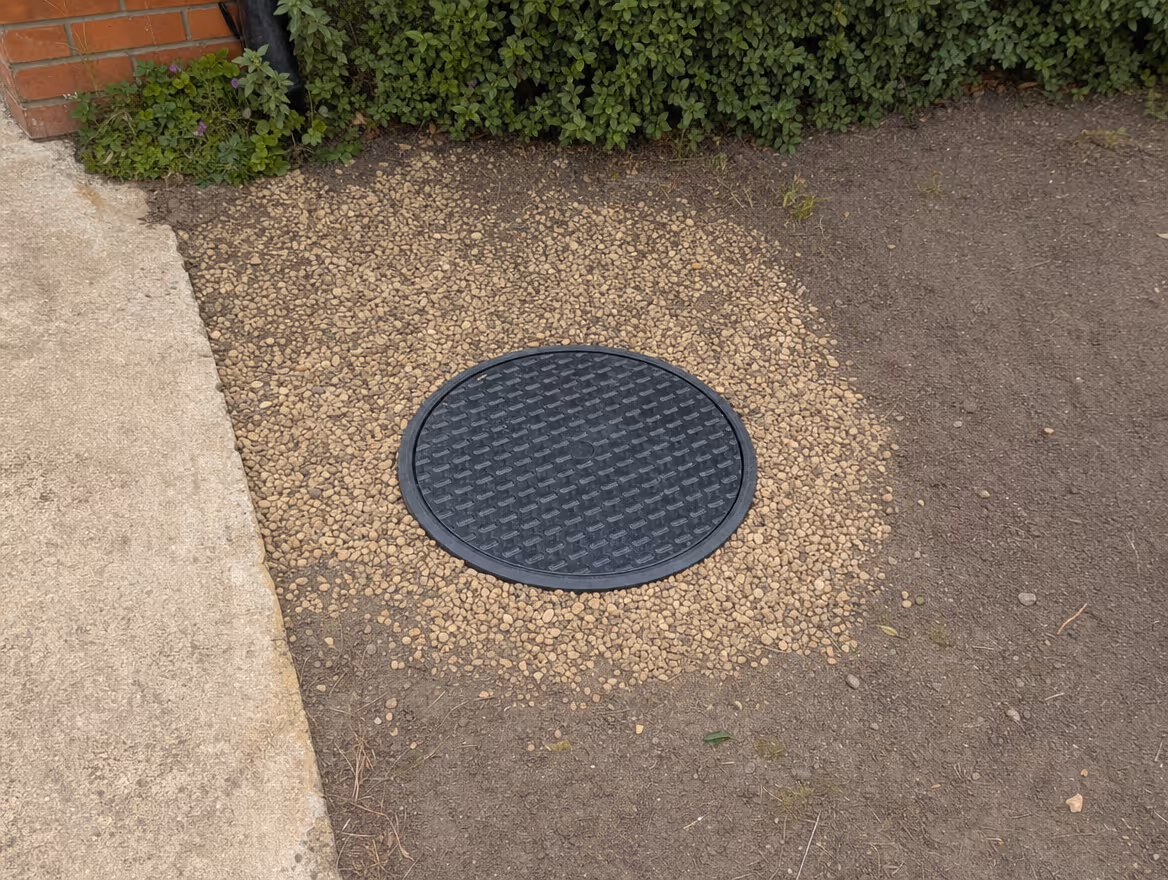 Finished drainage with a new inspection chamber