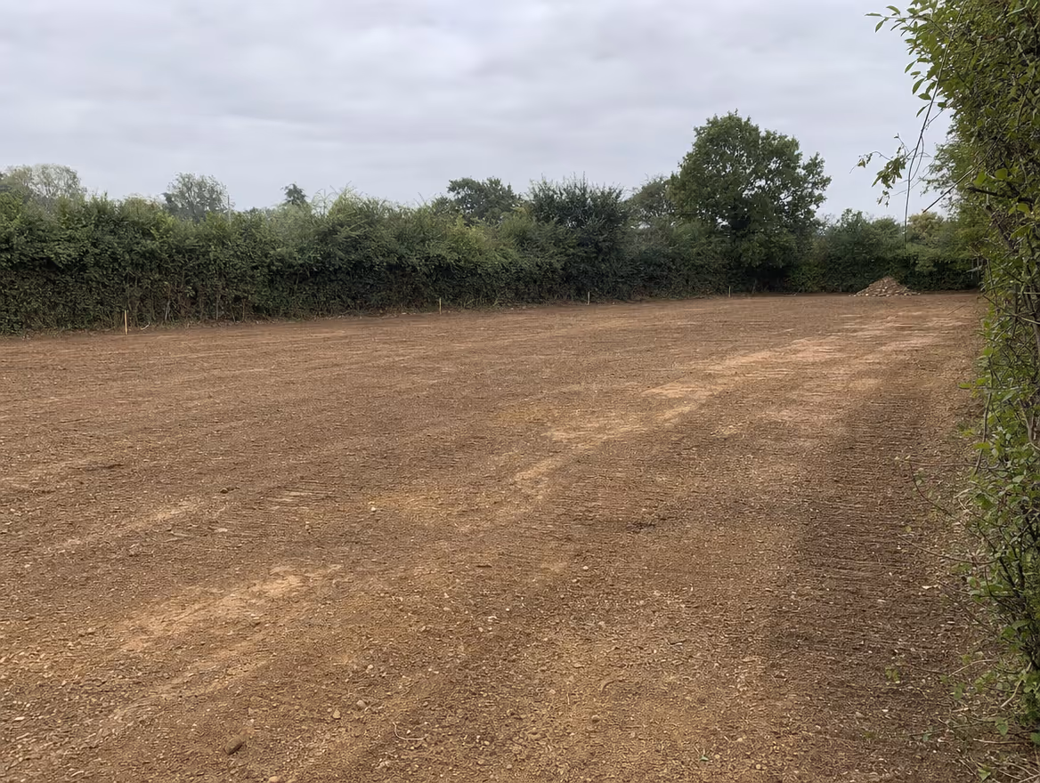 Cleared and levelled site ready for construction