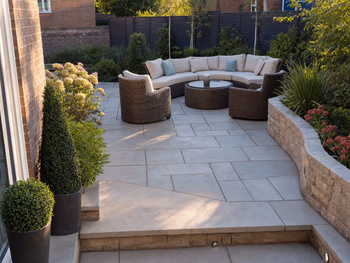Finished patio with quality paving and clean joints