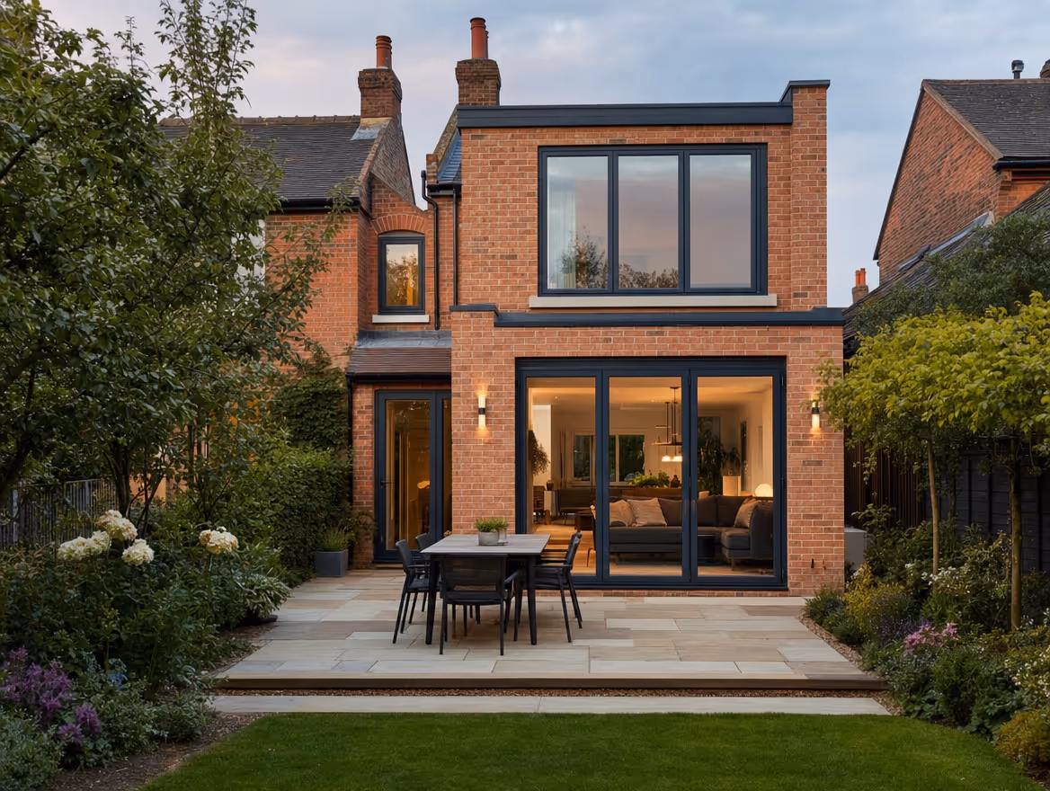Completed two storey house extension by Fowler Construction in Suffolk