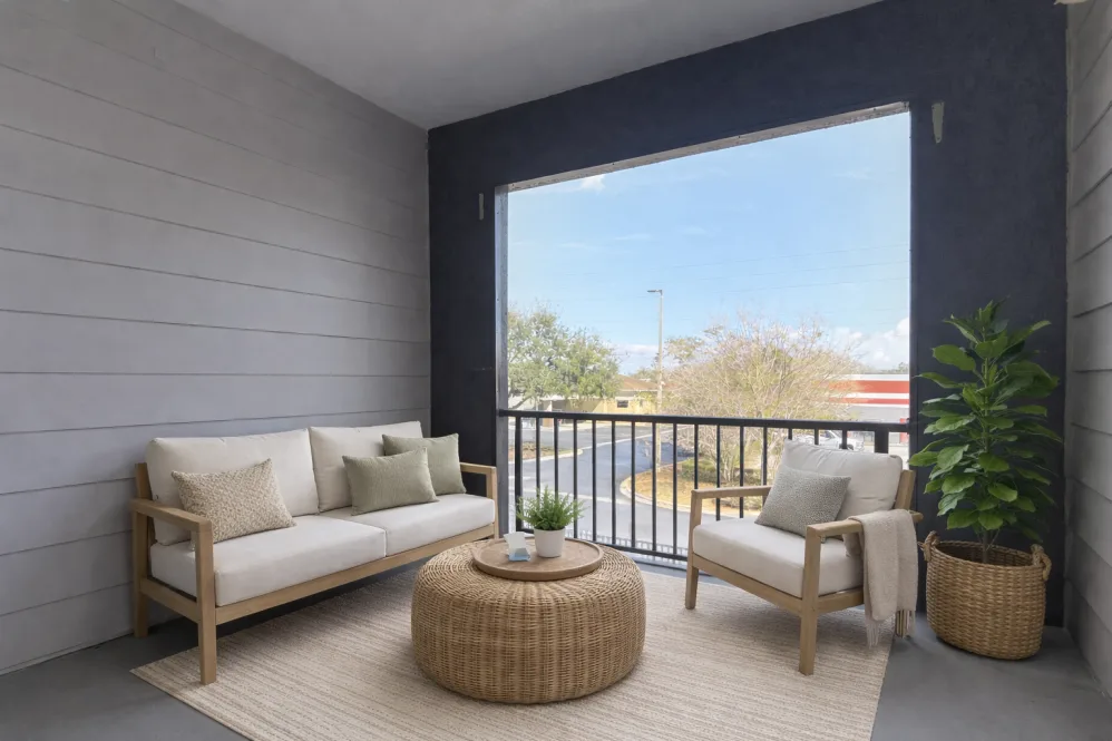Balcony with furniture
