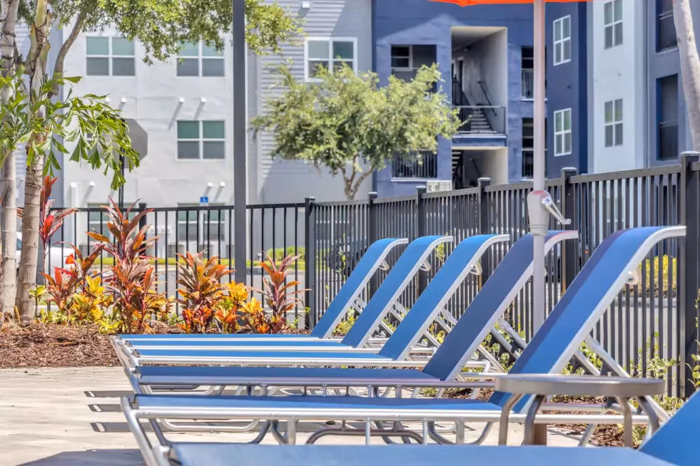 Pool lounging area
