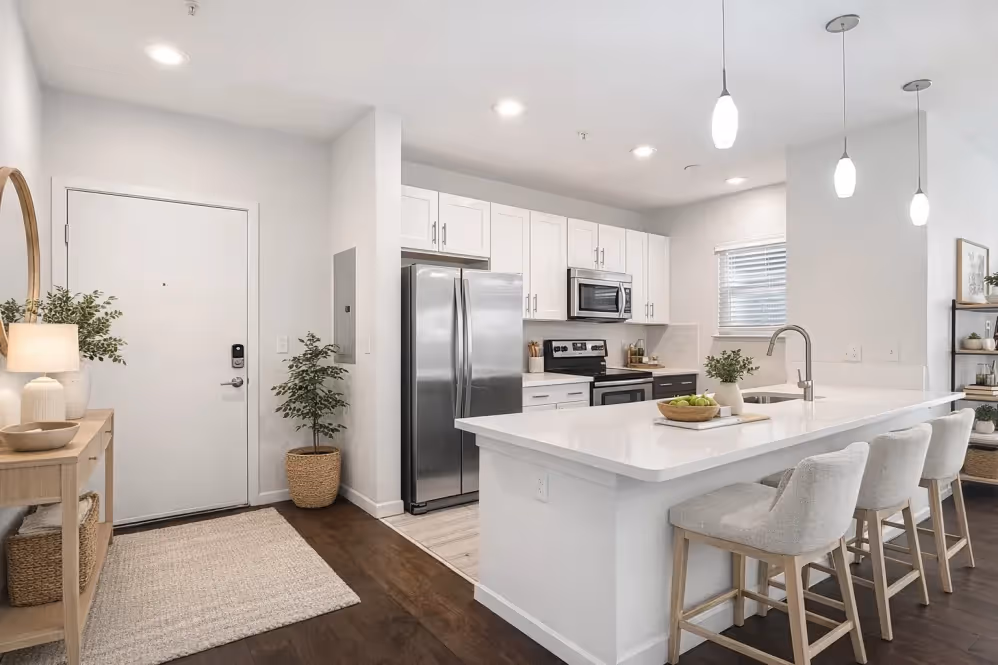 View of kitchen and breakfast bar