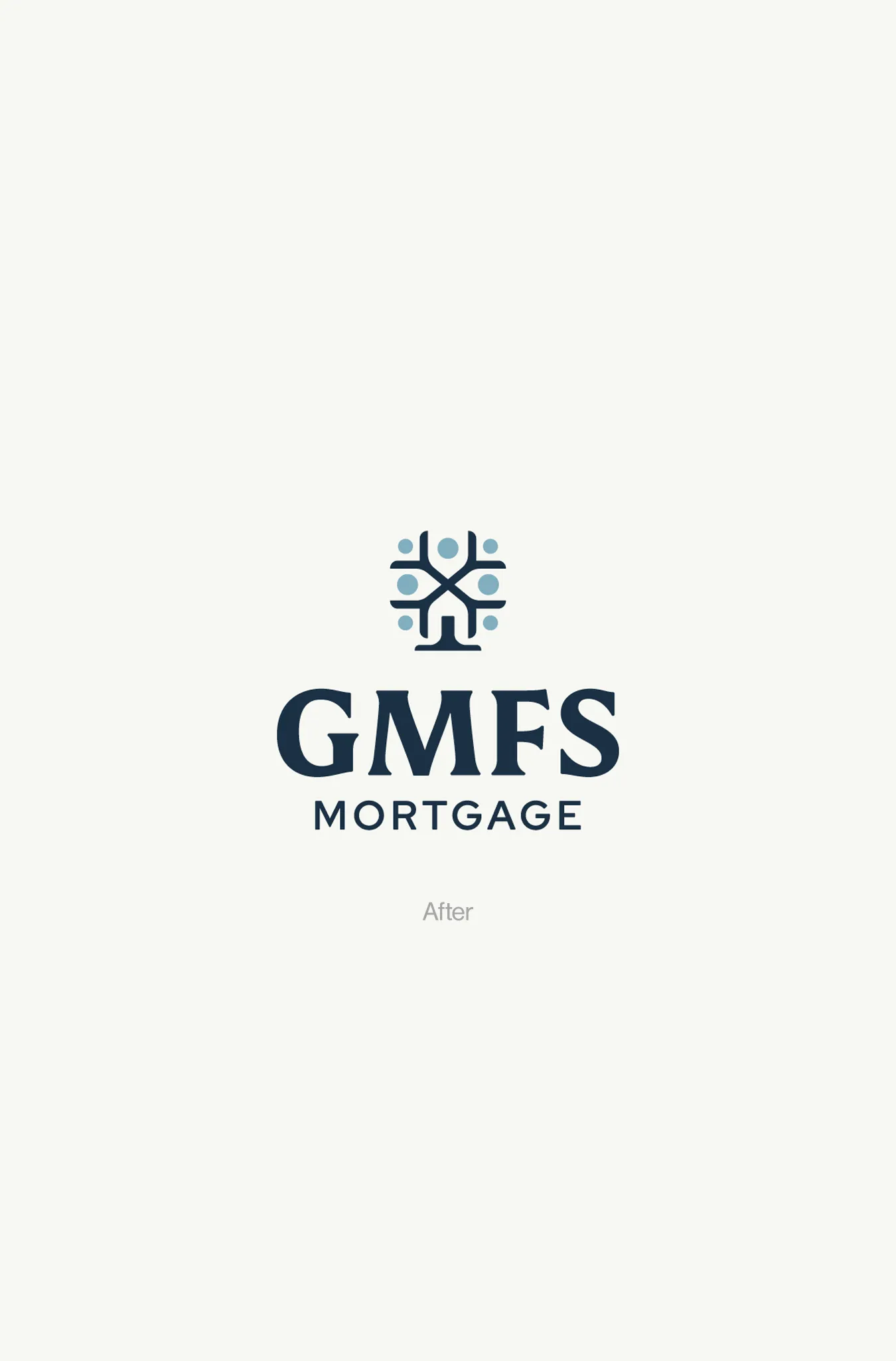 The redesigned GMFS Mortgage logo, labelled After