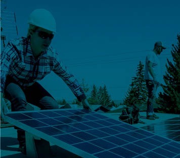 people installing solar panels