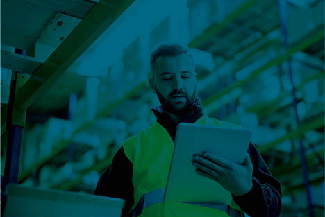 worker checking supplies