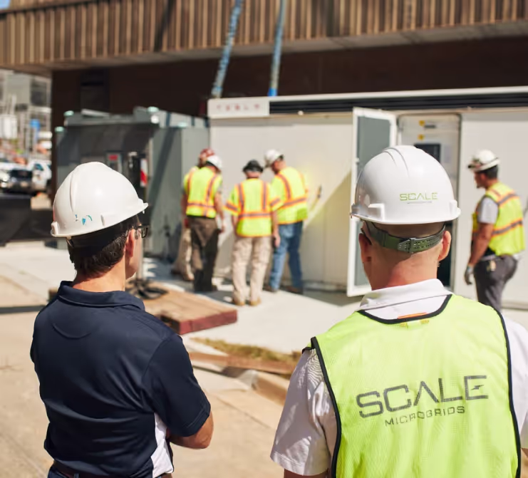 scale microgrid employees on project site
