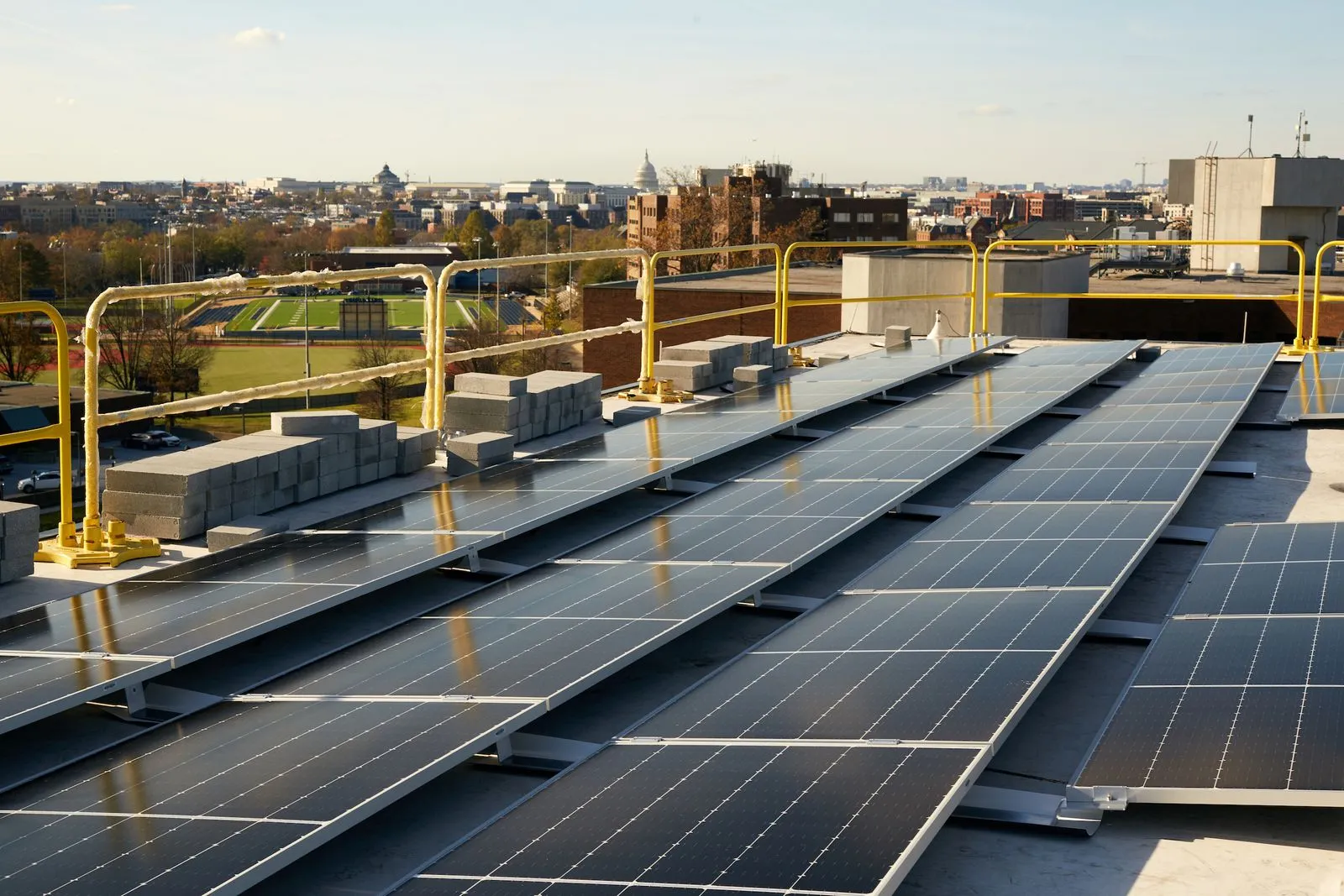 solar panels on roof