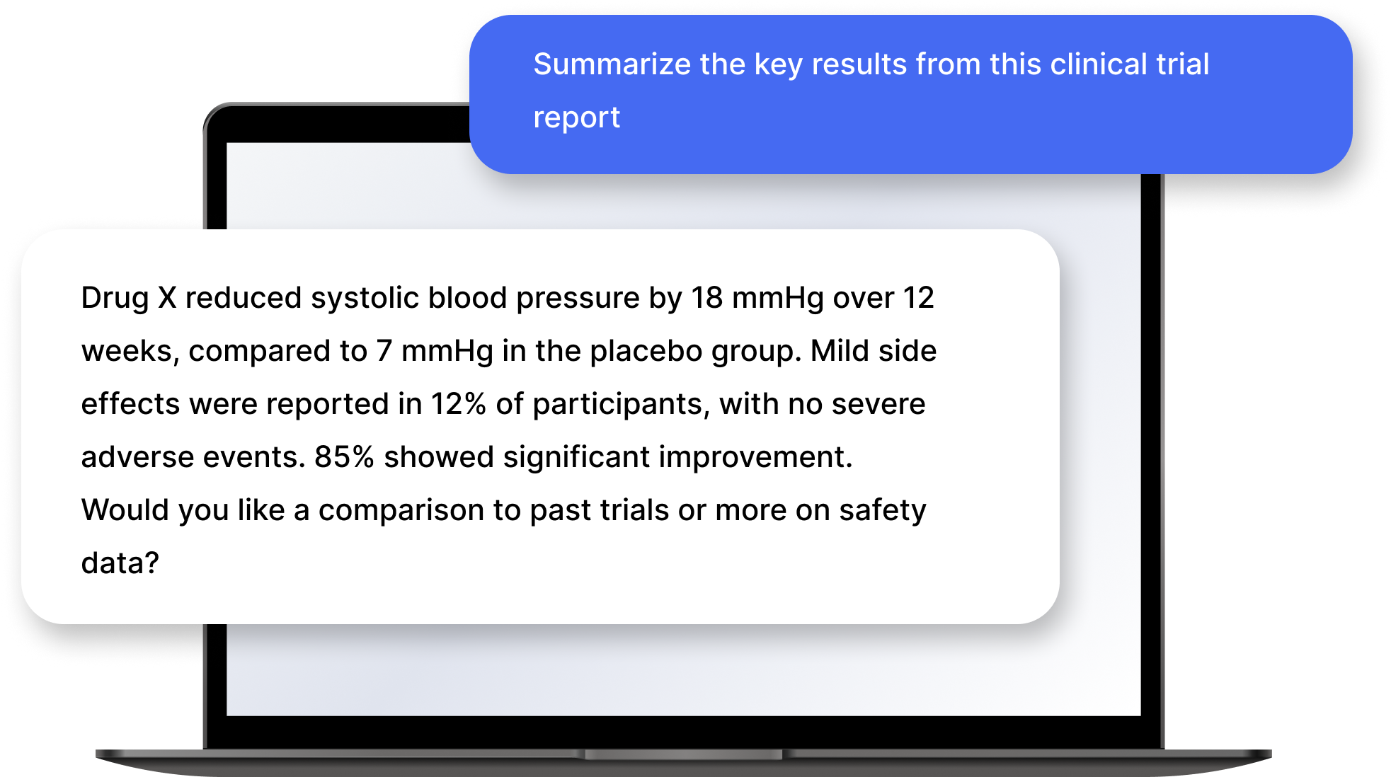 Compass AI interface on laptop screen for Pharmaceuticals industry