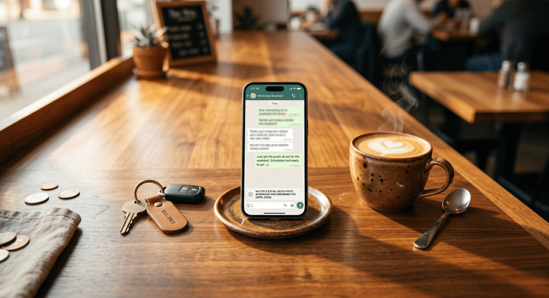 social media automation from a simple whatsapp message