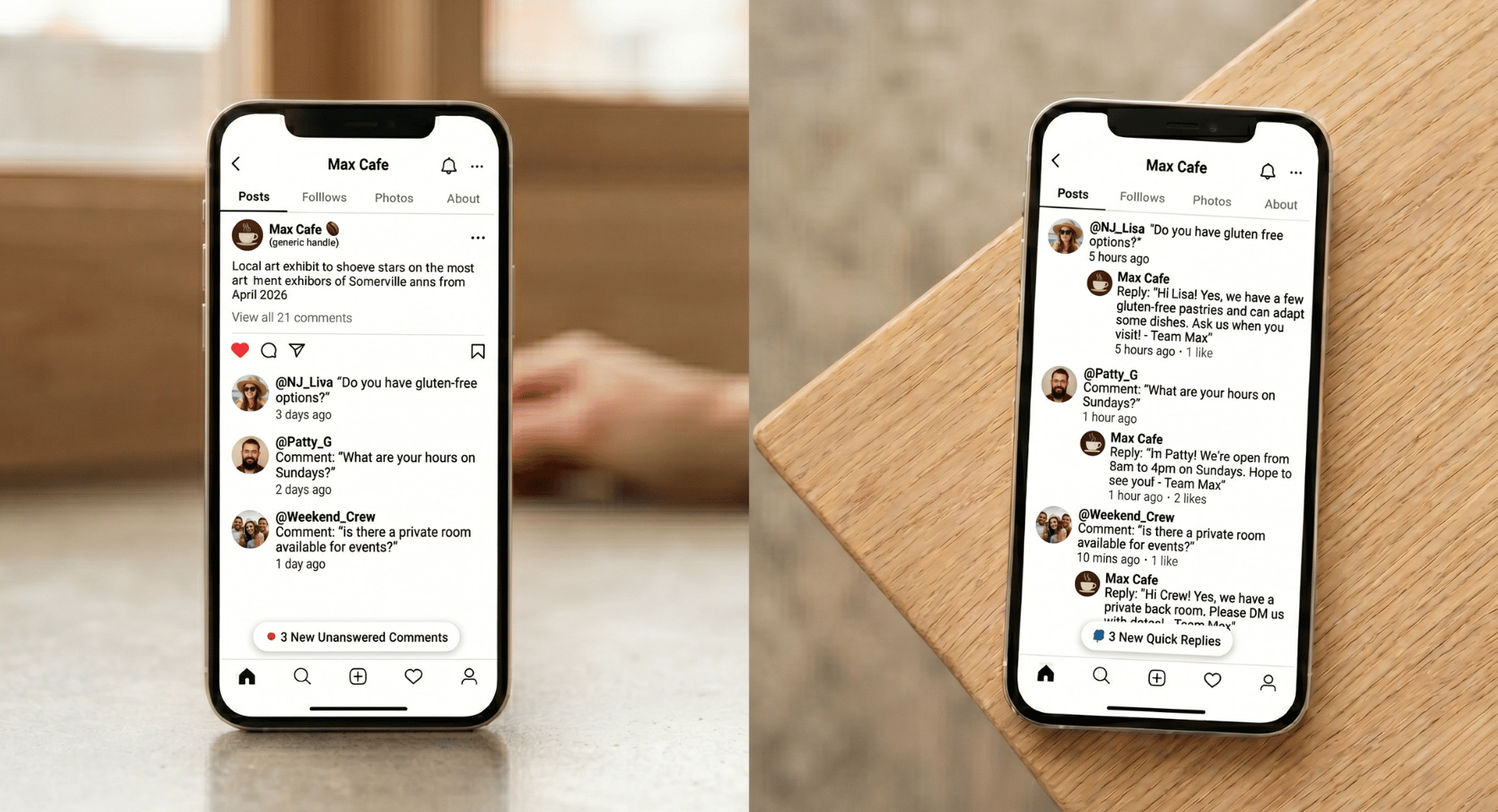 fast response to comments and DMs are free advertising