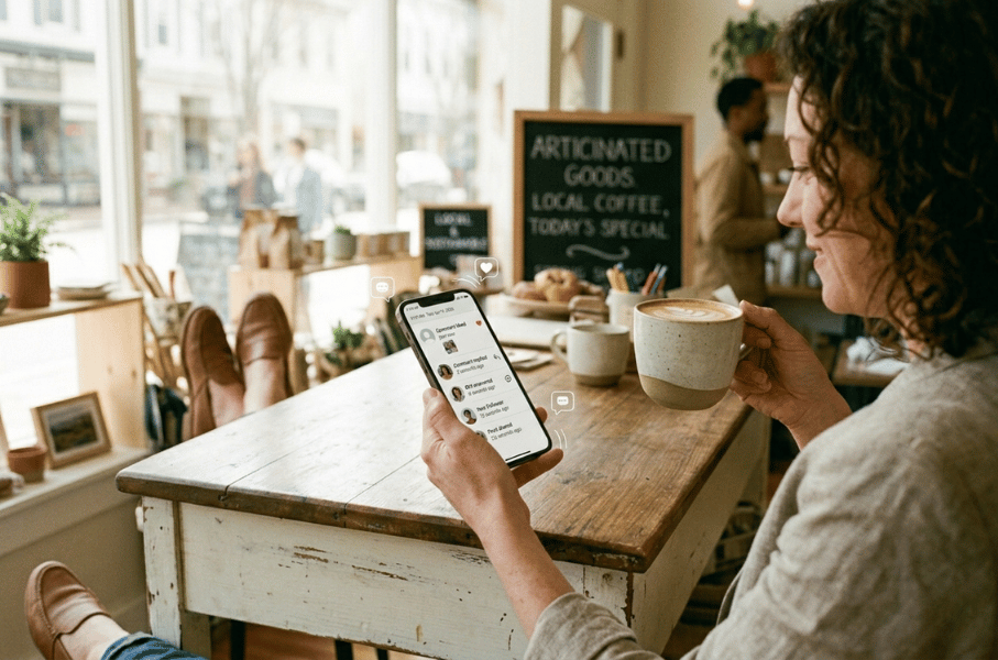 automated social media means happy business owner