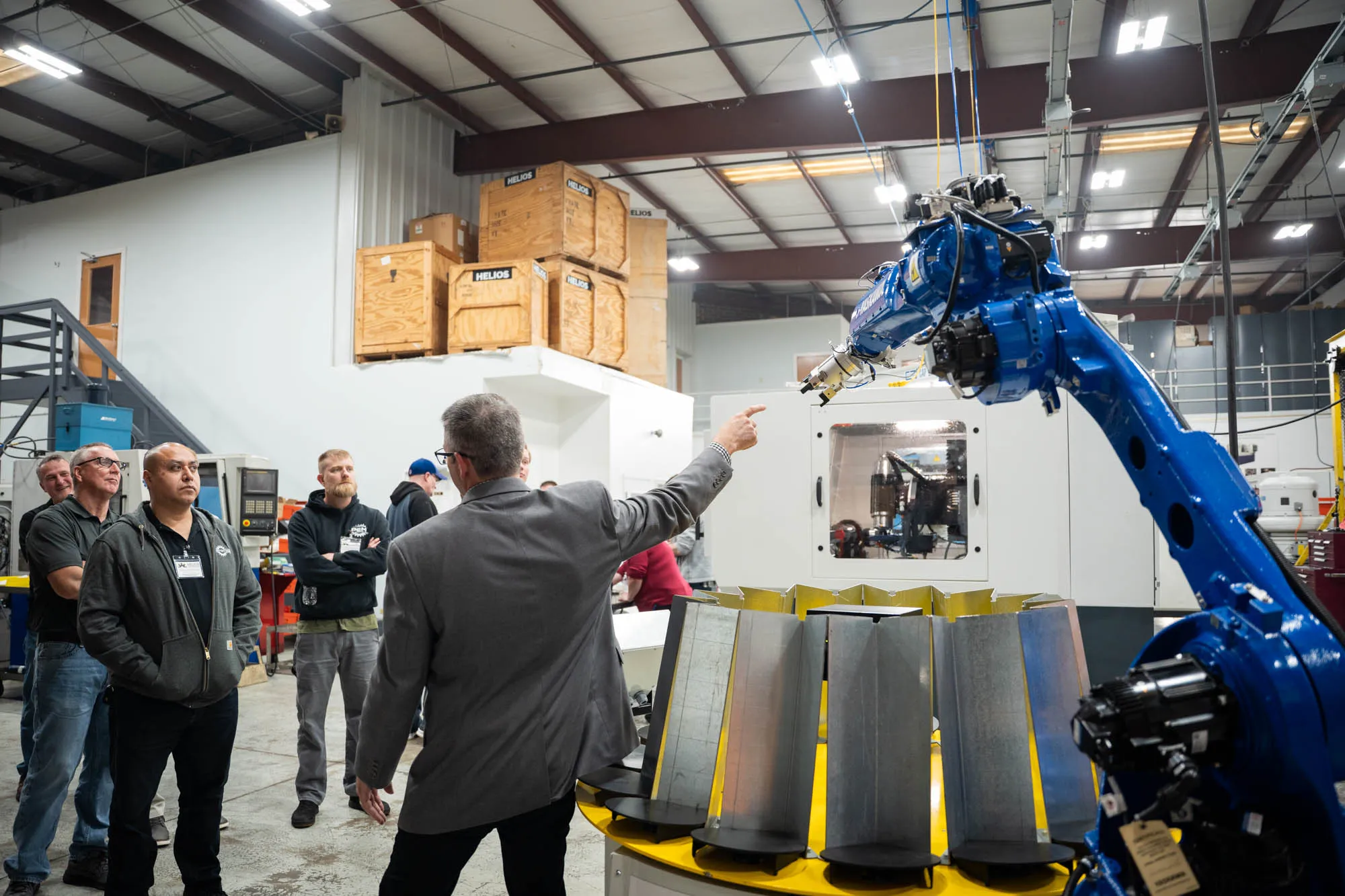 Hands-on gear manufacturing training at a Helios Gear School session