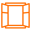 Orange icon of an open window with three visible panes.