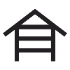 Icon of a house with horizontal siding lines.