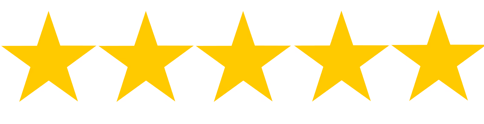 Five yellow stars in a row representing a 5-star rating.