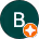 Circular green icon with a white letter B and an orange star badge at the bottom right.
