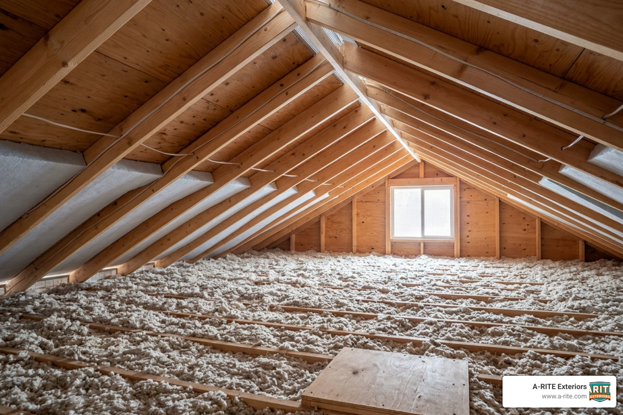 properly ventilated attic showing airflow properly ventilated attic showing airflow