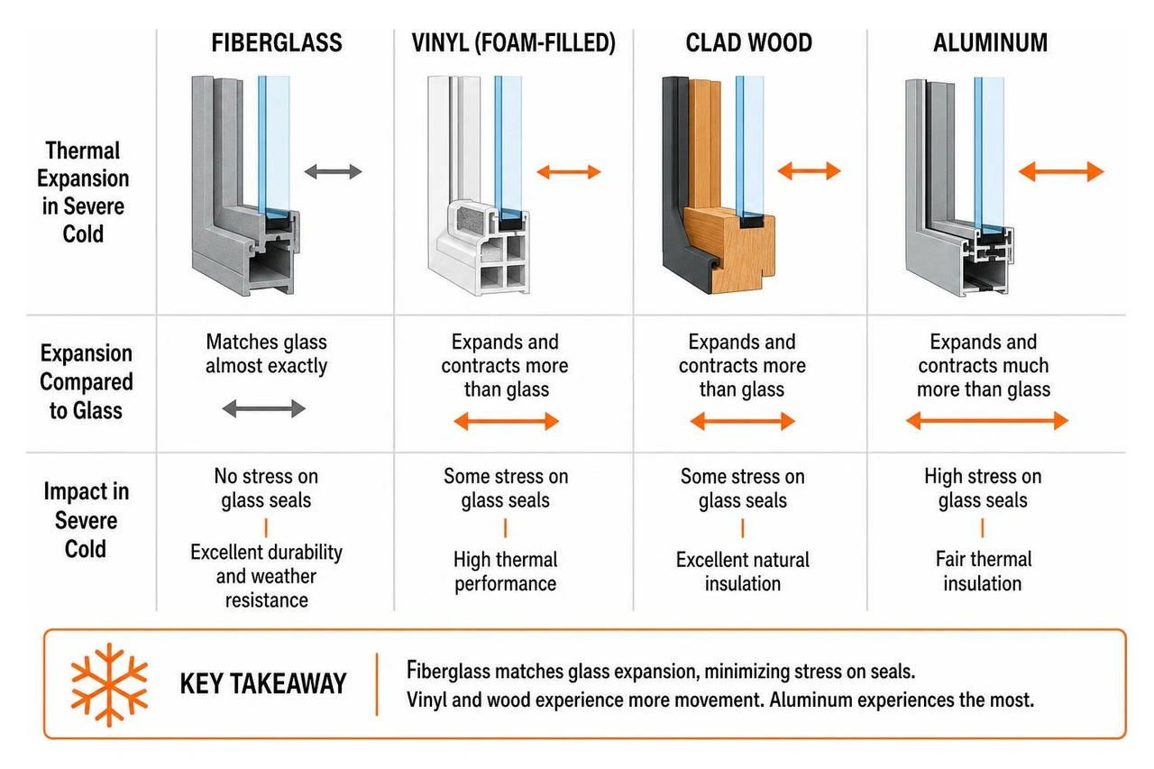 window frame materials thermal expansion comparison in severe cold weather window frame materials thermal expansion comparison in severe cold weather