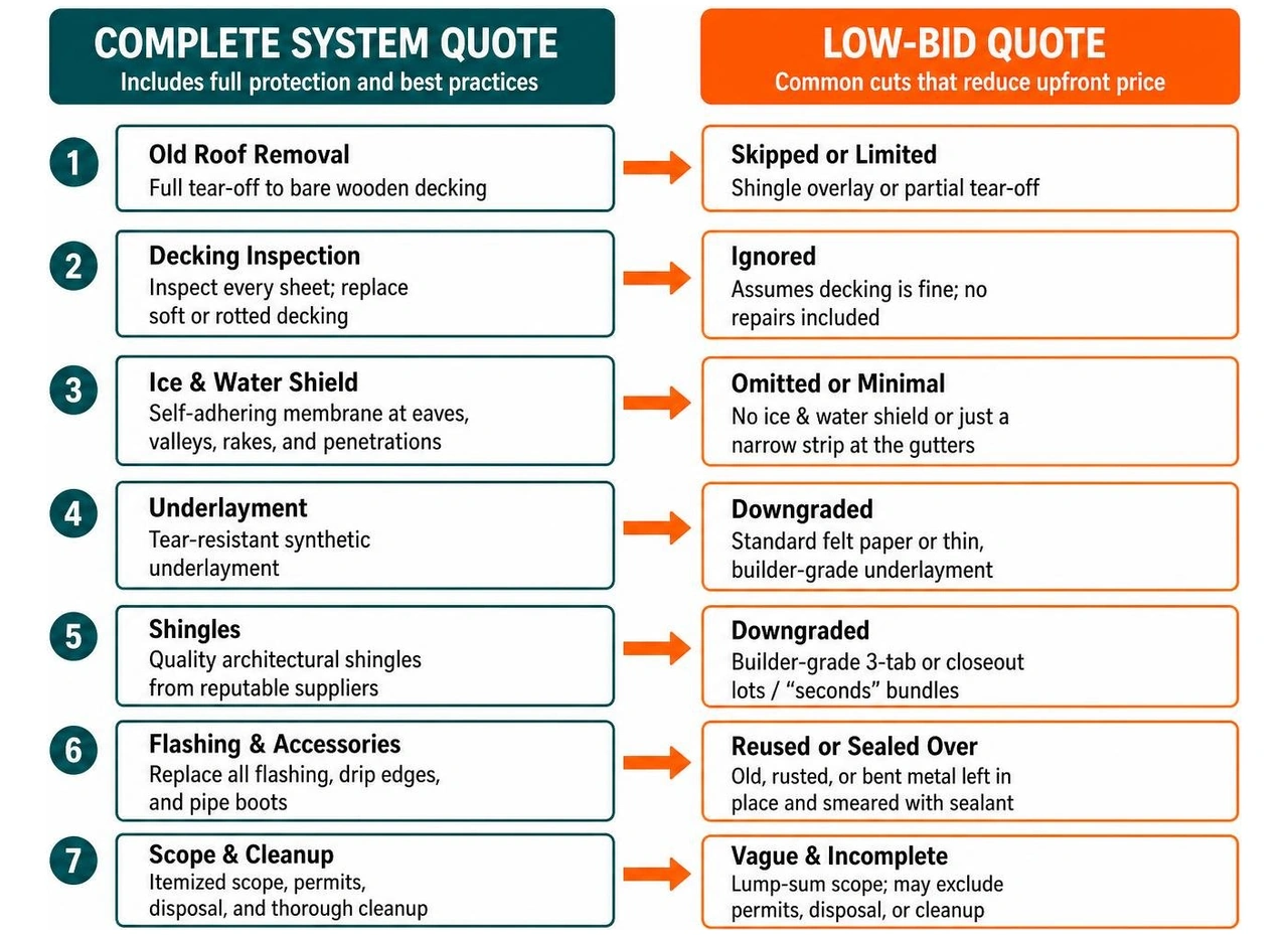 diagram showing low bid component scope versus complete system quote diagram showing low bid component scope versus complete system quote