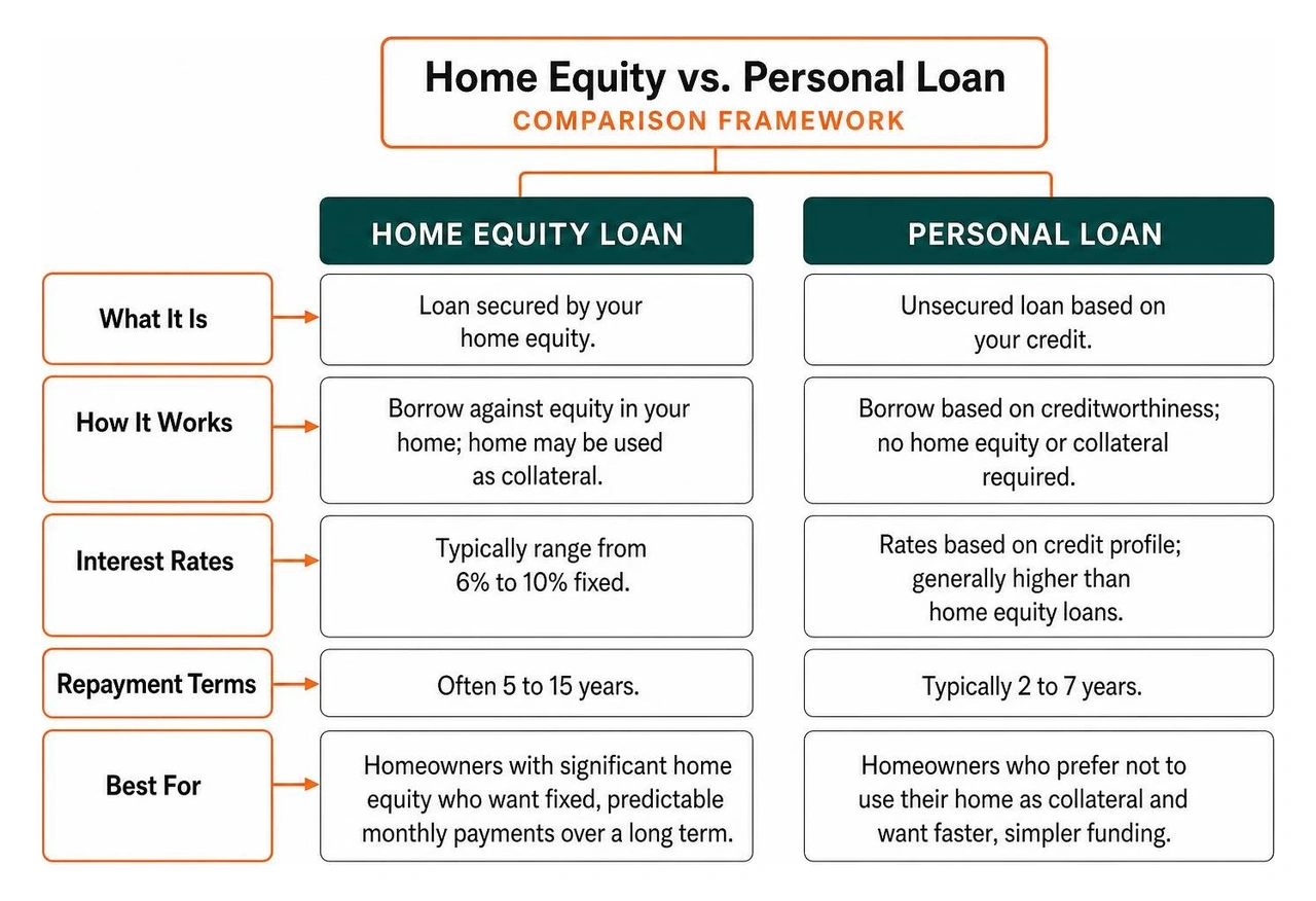 Home equity versus personal loan comparison framework Home equity versus personal loan comparison framework